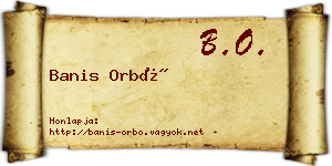 Banis Orbó névjegykártya